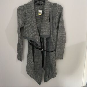 All at Once Women’s Open Front Thick Knit Belted Cardigan Duster Sweater size M